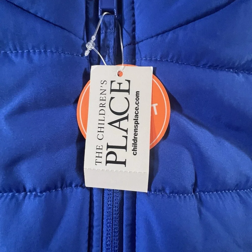 The Childrens Place XS 4 Renew Blue Puffer Vest Water Resistant Fleece Lined NWT
